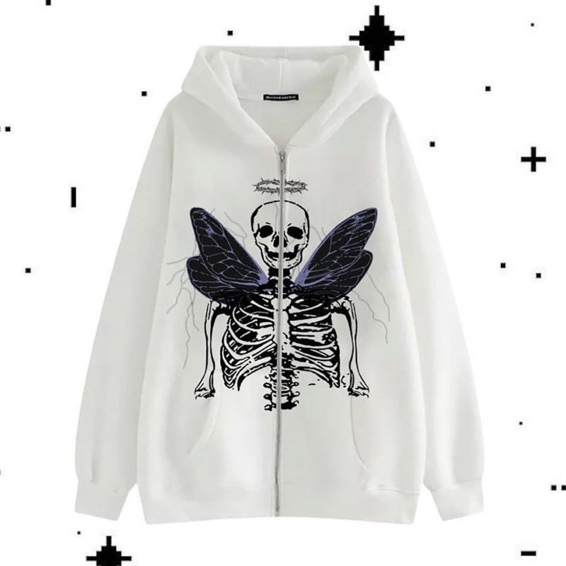 Spider Rhinestone Print Tide With The Same Cardigan Jacket - BERSHVIBE