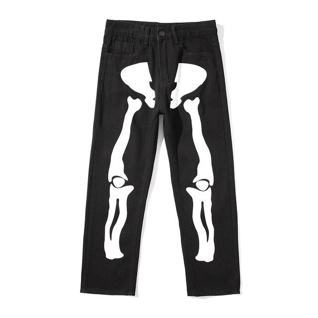 Esqueleto de perna larga jeans