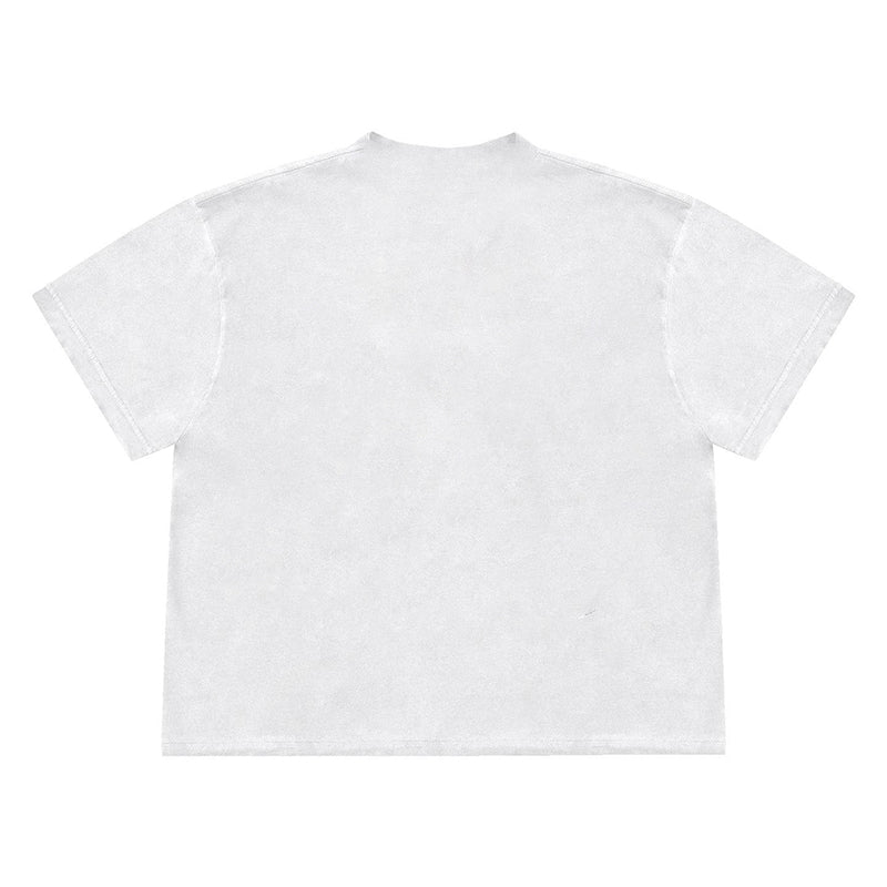 Portrait Printing Loose All-match Solid Color Loose Short Sleeve - BERSHVIBE