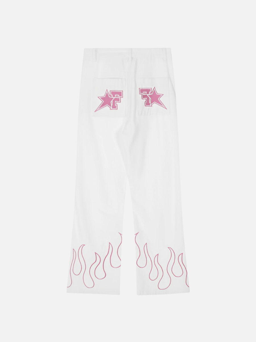 jeans largo flare chama