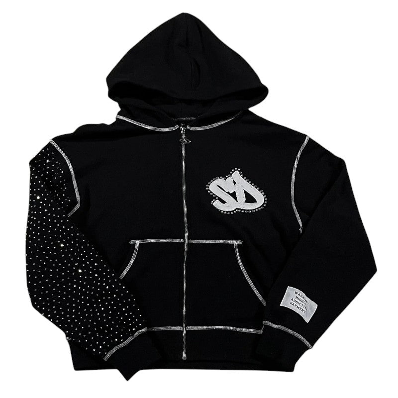 Sweatshirt com capuz oversized diamante