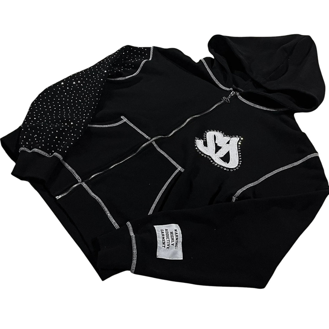 Sweatshirt com capuz oversized diamante