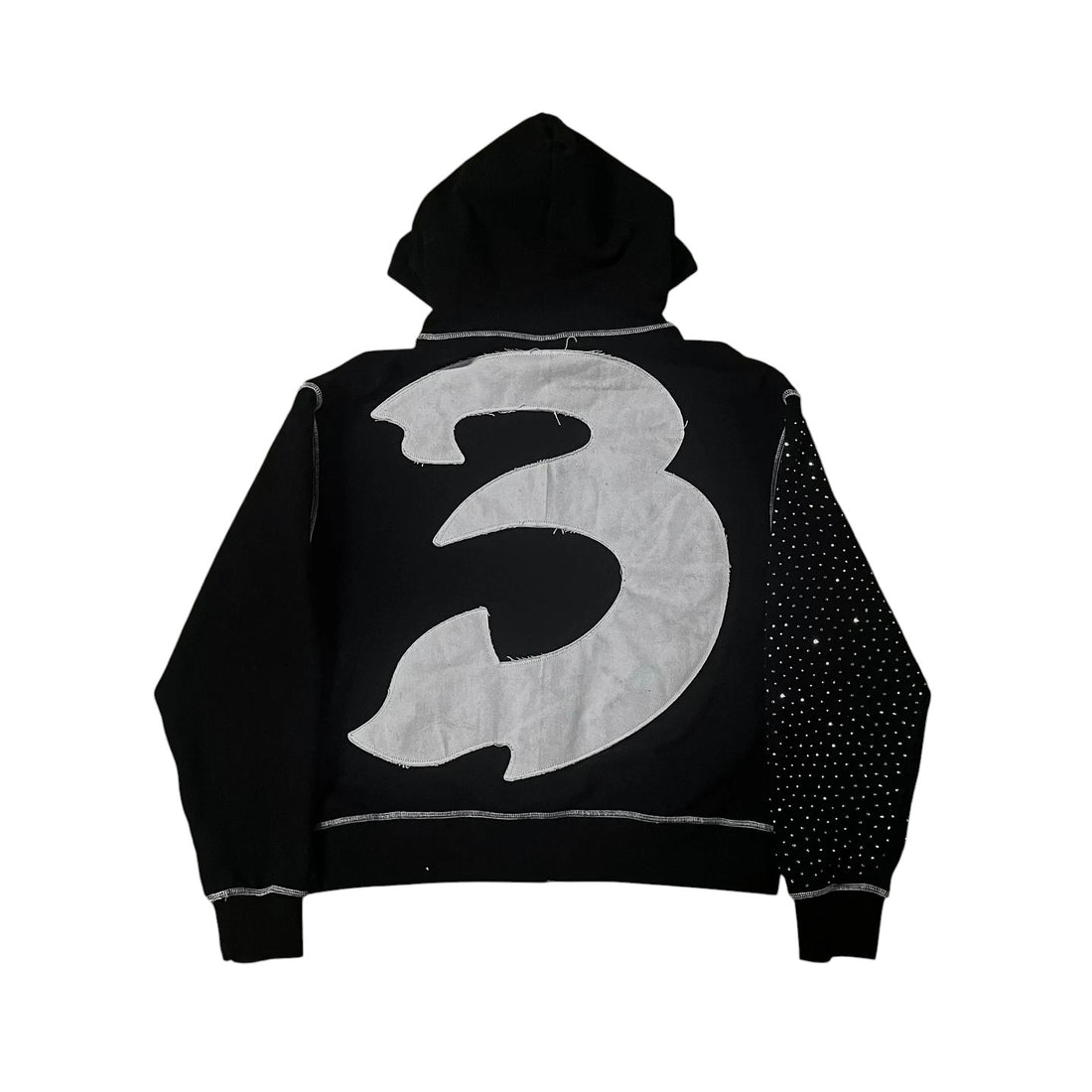 Sweatshirt com capuz oversized diamante