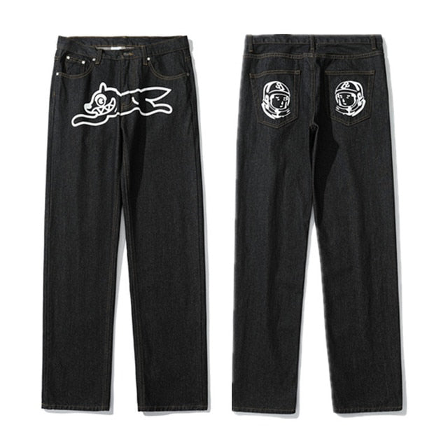 Calças com estampado de cão