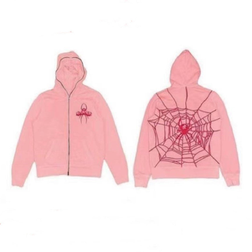 Spider Rhinestone Print Tide With The Same Cardigan Jacket - BERSHVIBE