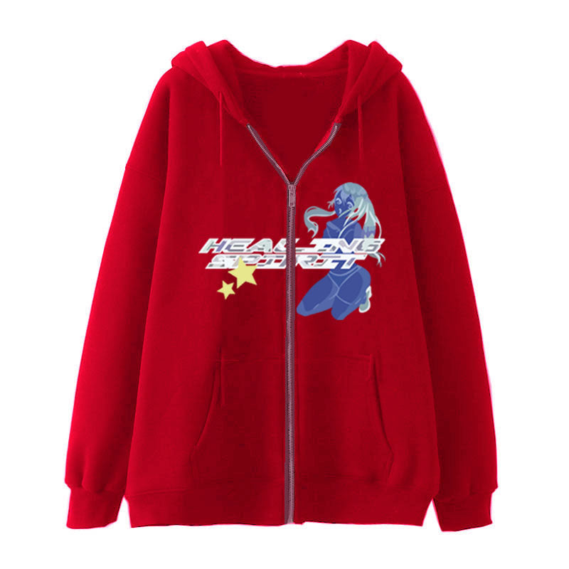 Sweatshirt Print Zip - BERSHVIBE