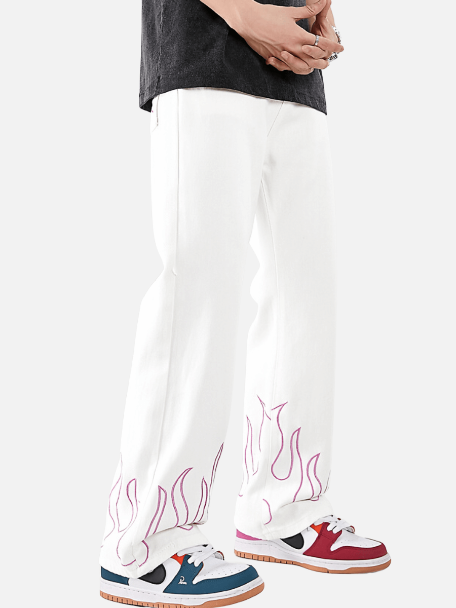 jeans largo flare chama
