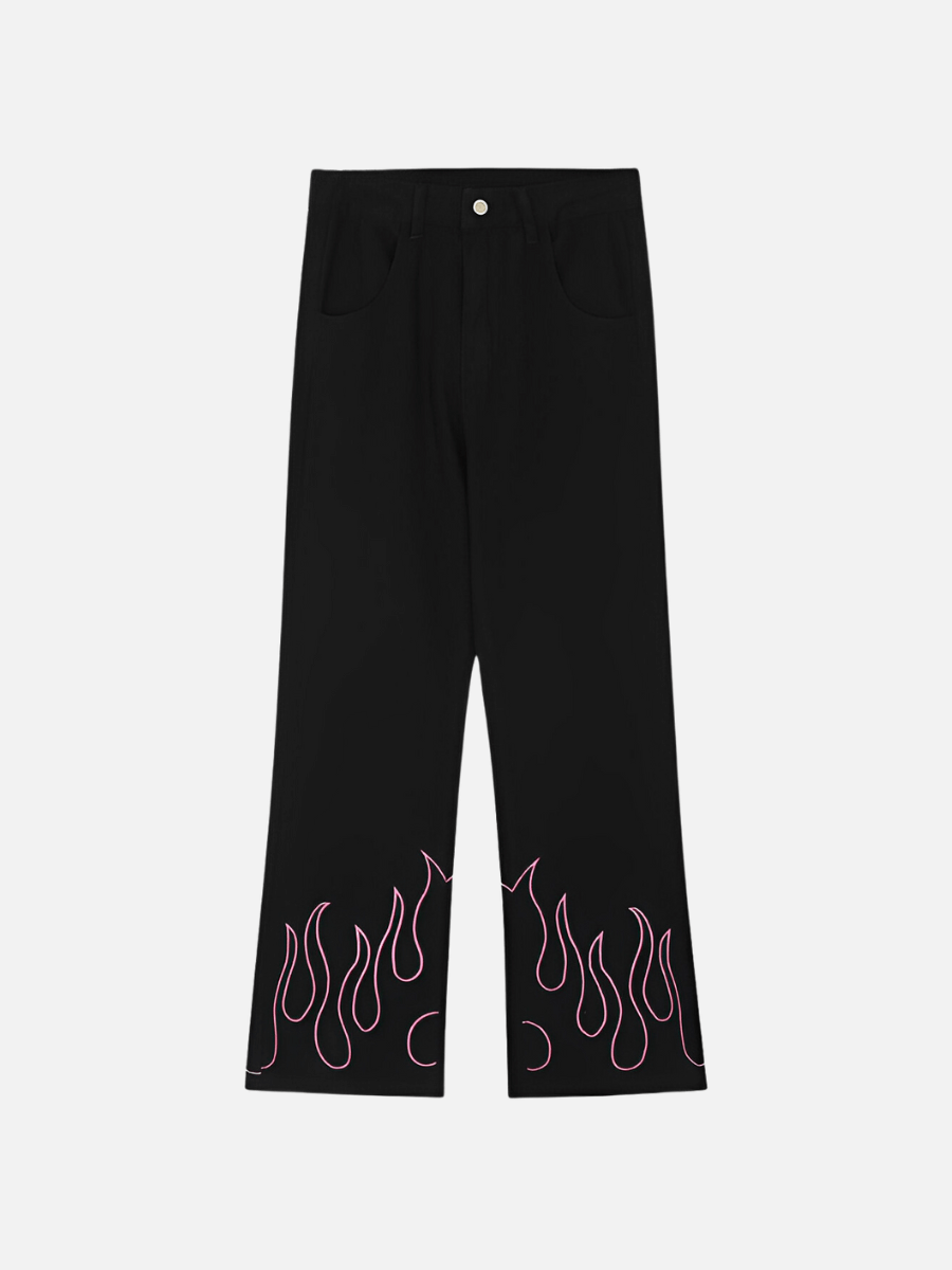 jeans largo flare chama