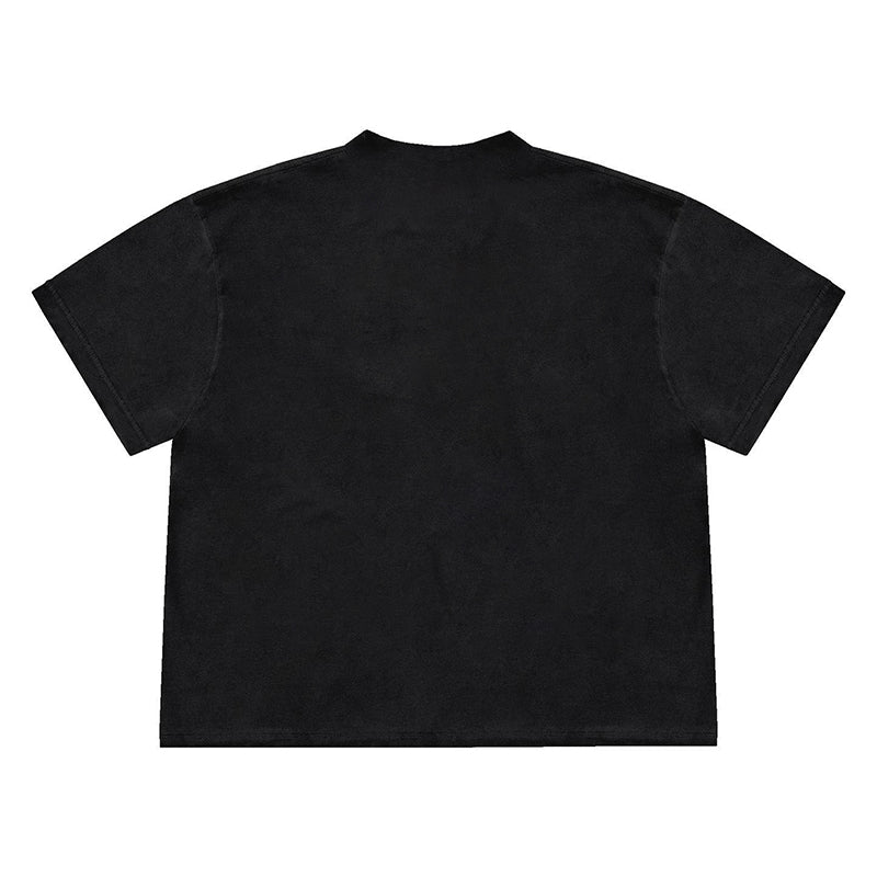 Portrait Printing Loose All-match Solid Color Loose Short Sleeve - BERSHVIBE