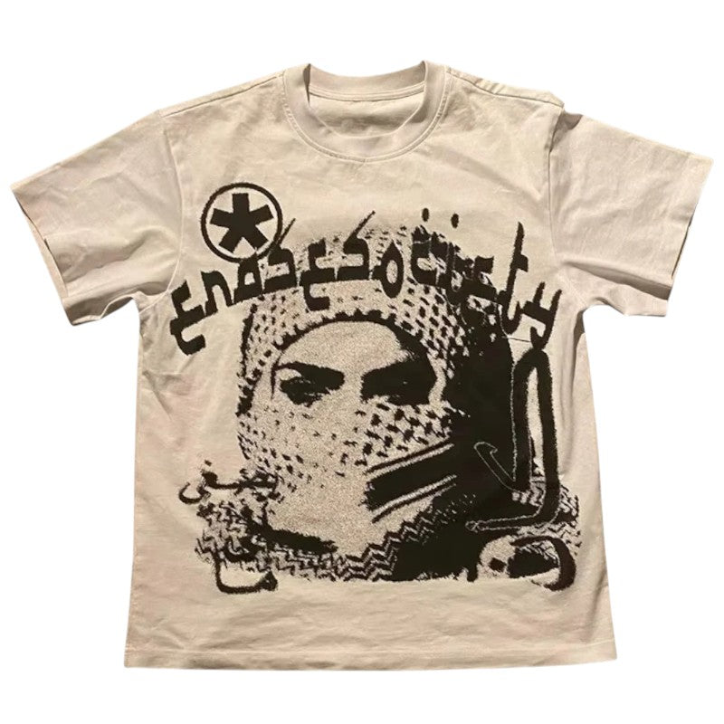 T-shirt de algodão Harajuku