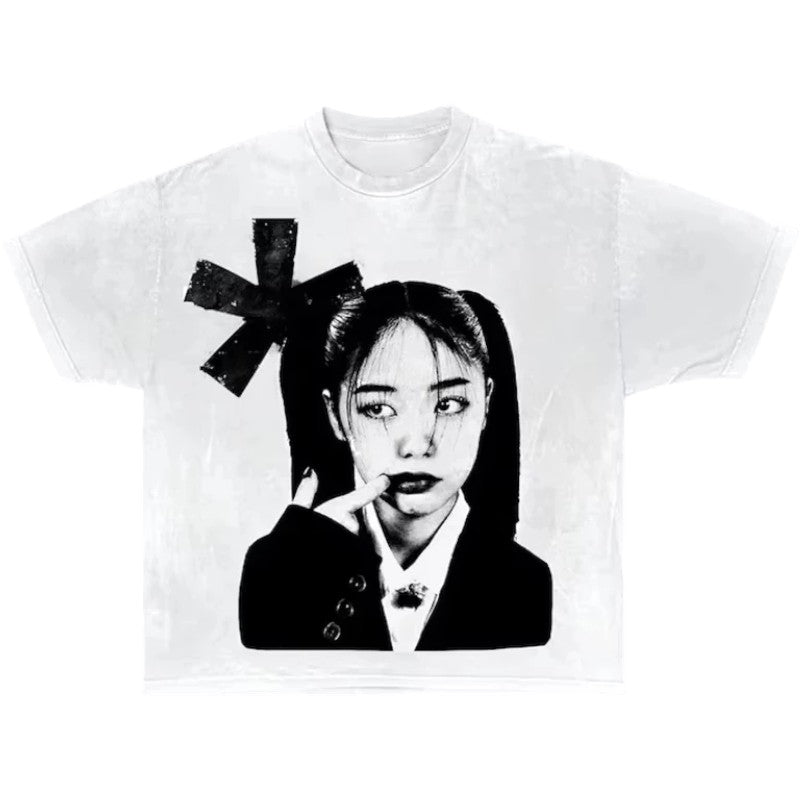 T-shirt de algodão Harajuku