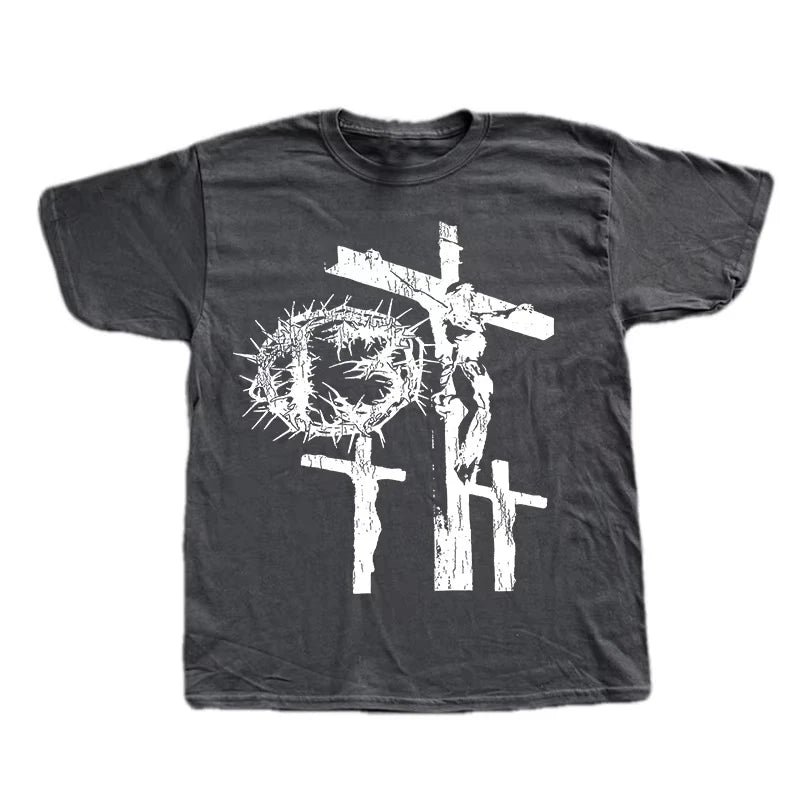 T-shirt de algodão Harajuku